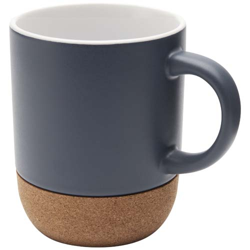Tasse publicitaire céramique et liège 300ml finition matte Billie Bleu glacier